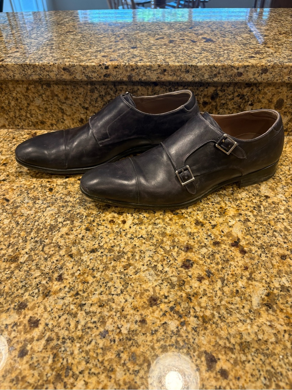 Magnanni Lucio Double Monk Strap Dress Shoes Gray Calf Leather Men’s 10.5 - Picture 5 of 8